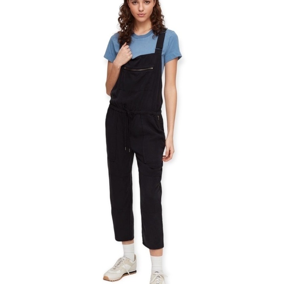 Aritzia Wilfred Valetta Black Lyocoel Overalls SZ XS - Picture 3 of 13
